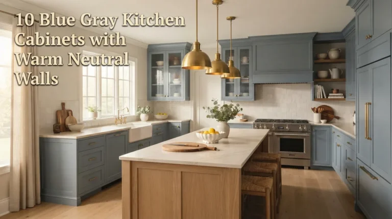 10 Blue Gray Kitchen Cabinets with Warm Neutral Walls