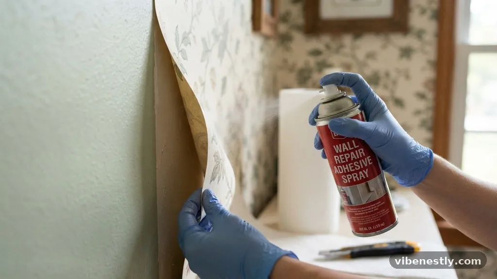 Applying Adhesive Safely and Precisely - Can You Use Extra Wallpaper Spray Adhesive on Stubborn Curling Edges?