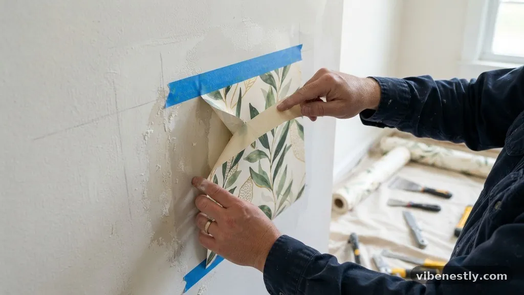 Recognizing Signs of Potential Failure - Testing Wallpaper Adhesion: The Sample Swatch Painter's Tape Test