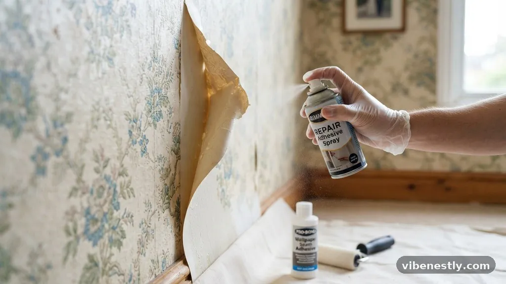 Selecting the Right Adhesive for Repairs - Can You Use Extra Wallpaper Spray Adhesive on Stubborn Curling Edges?