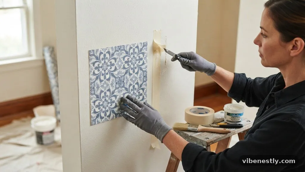 The Role of Surface Preparation - Testing Wallpaper Adhesion: The Sample Swatch Painter's Tape Test