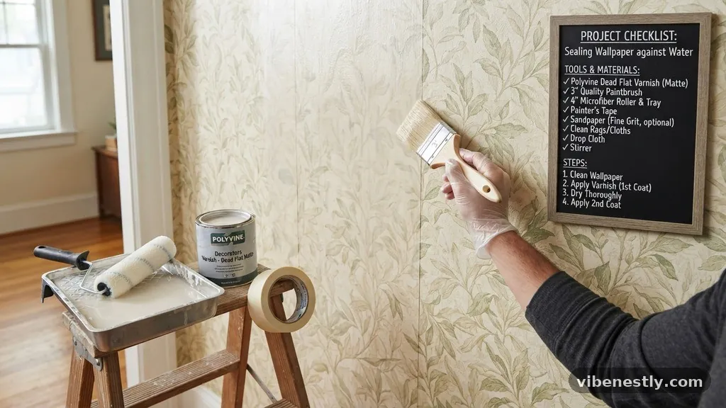 Tools and Materials Checklist - Applying Clear Matte Varnish Over Wallpaper: Does It Seal Against Water?