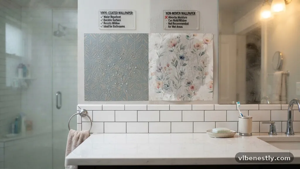 Understanding Vinyl-Coated Wallpaper - Vinyl-Coated vs Non-Woven Wallpaper: Which Resists Bathroom Humidity?